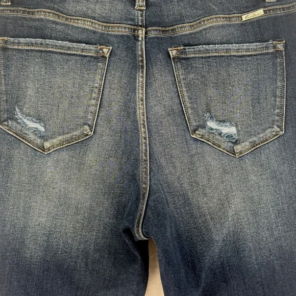 Kancan‎ High Rise Skinny Jeans Womens XL Dark Blue Distressed Frayed Hem - Picture 5 of 9